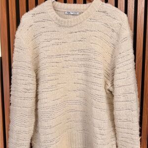 Zara Textured Cream Women's Sweater